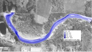 Depth of Water grid. Generated using contours with a 1 ft. contour interval.  Grid cell size is 2 ft.