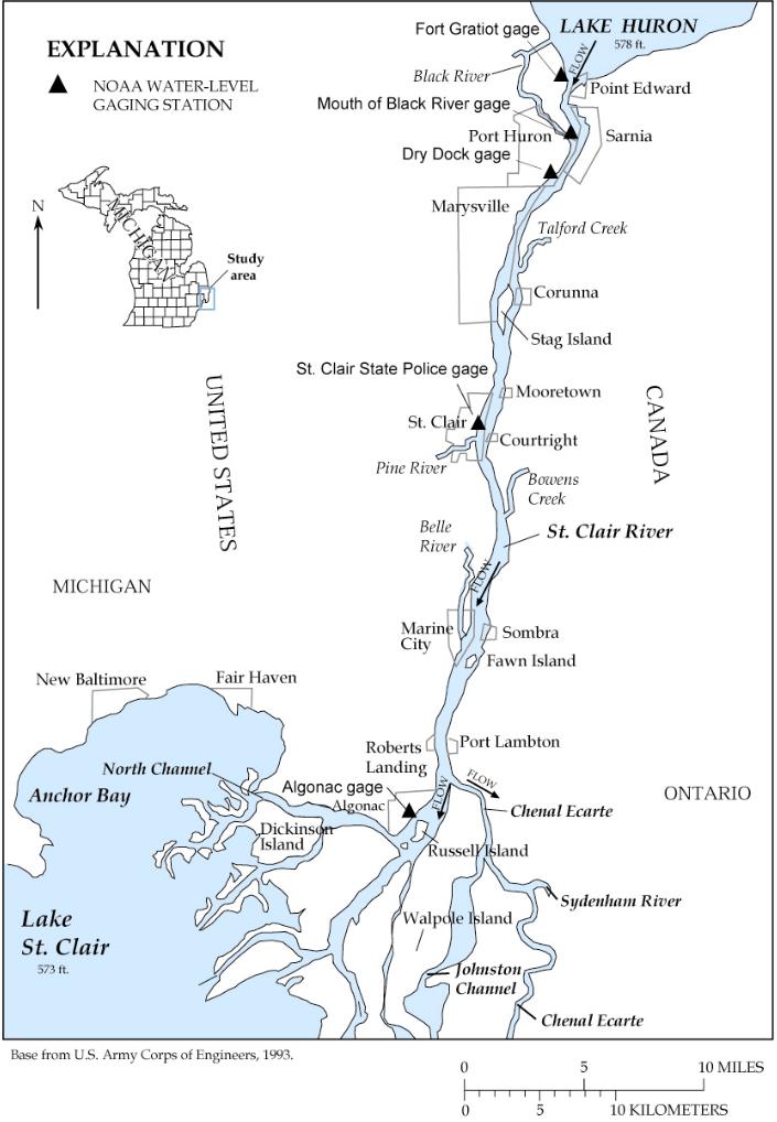Figure 1. St. Clair River and surrounding area.